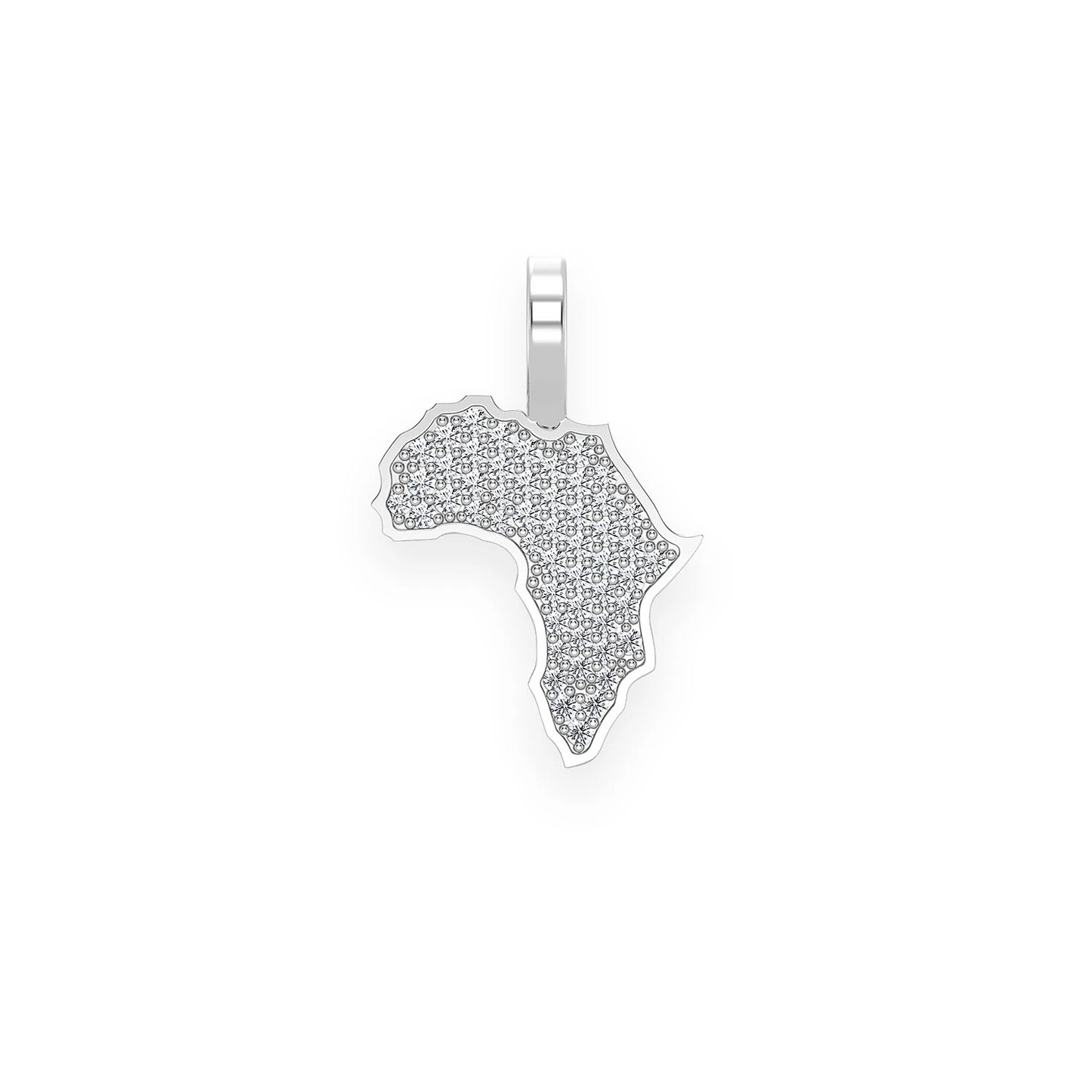 Africa Diamond Pendant in 14K white gold, Entry | 0.25ctw, front view