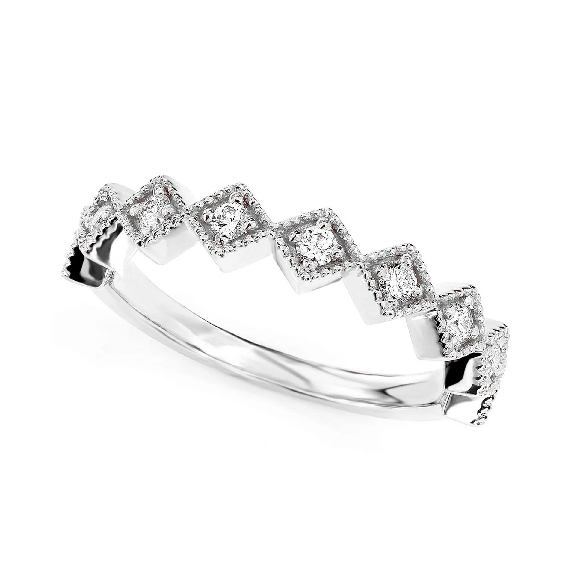 Slim Diamond Stackable Ring in 14K rose gold, alternate view
