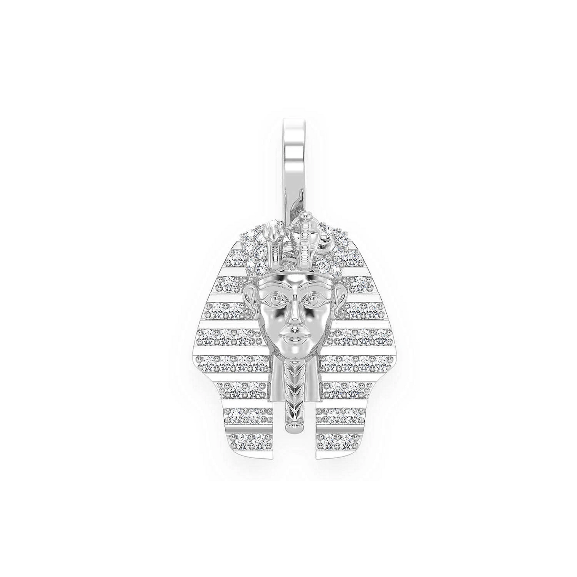Pharaoh Diamond Pendant in 14K white gold, front view