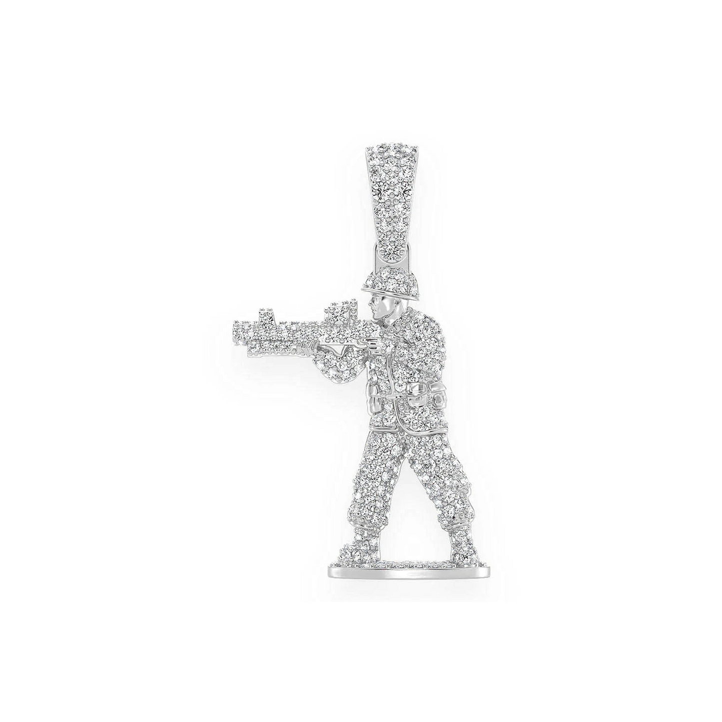 Toy Soldier Diamond Pendant in 14K white gold, Signature | 1.00ctw, front view