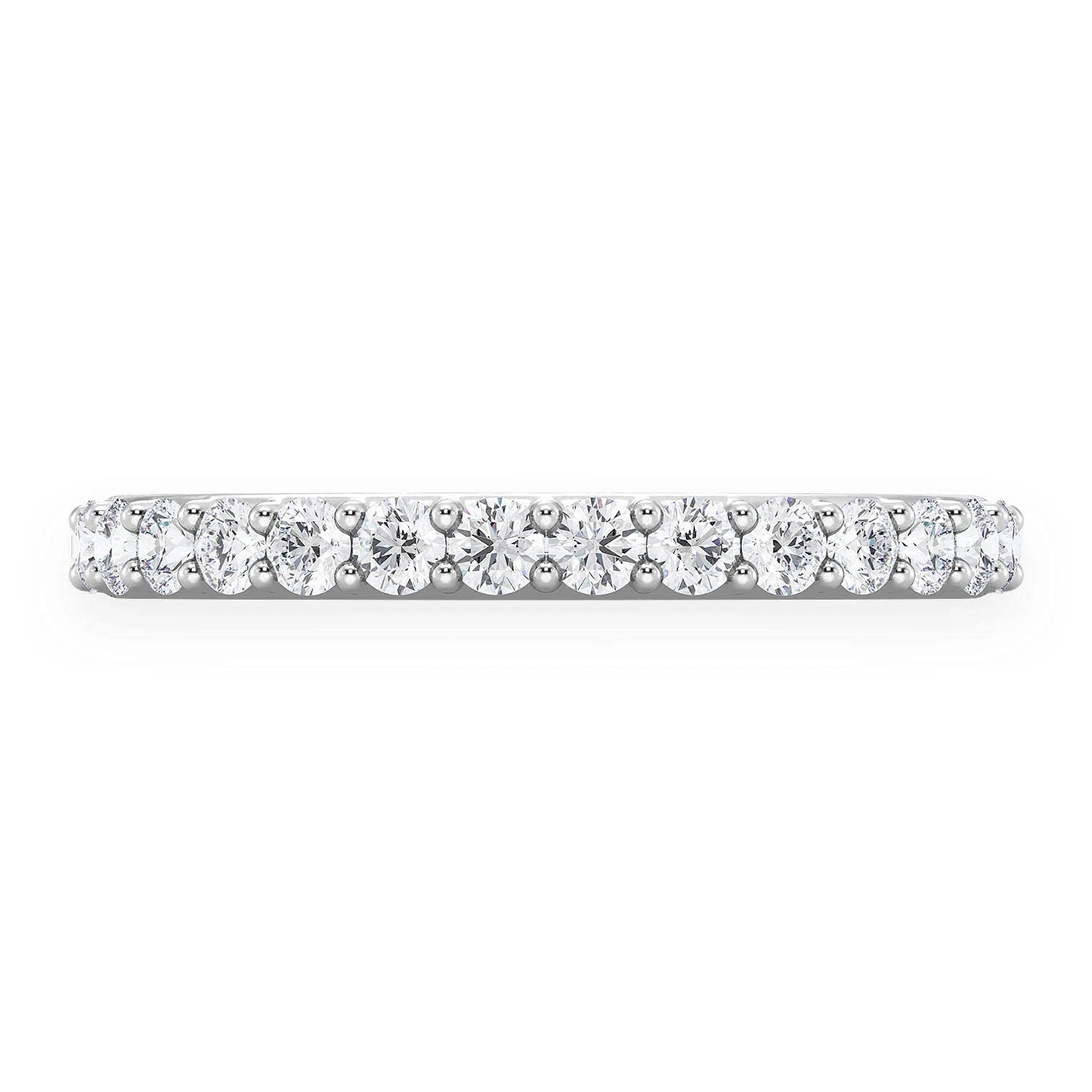 Single Row Band Ring in 14K white gold, front view