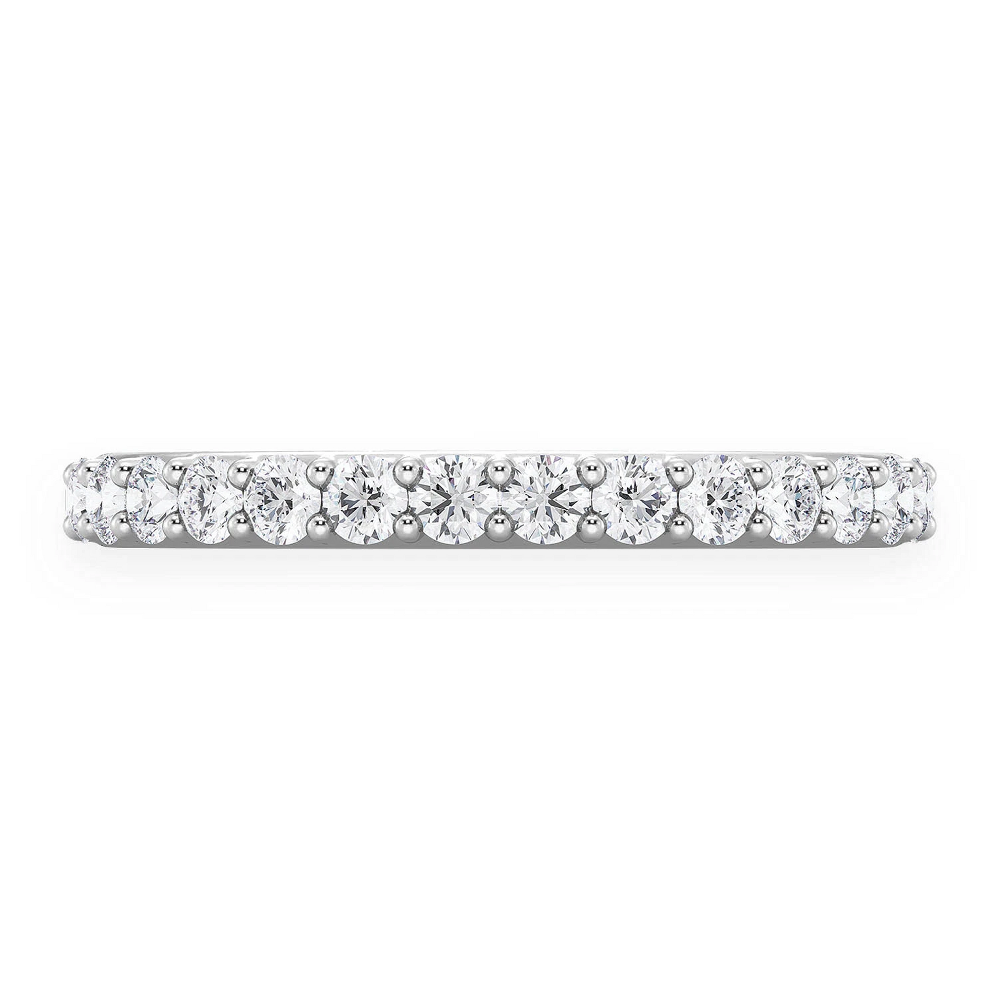Single Row Band Ring in 14K white gold, front view