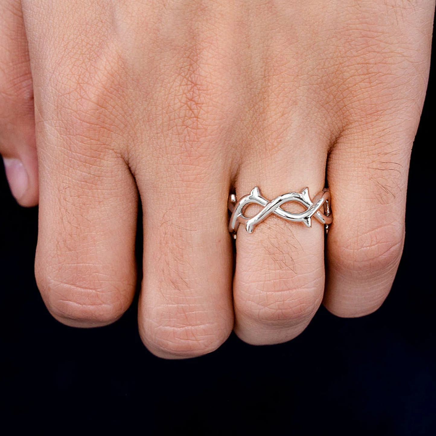 Thorn Ring in 14K white gold, alternate view