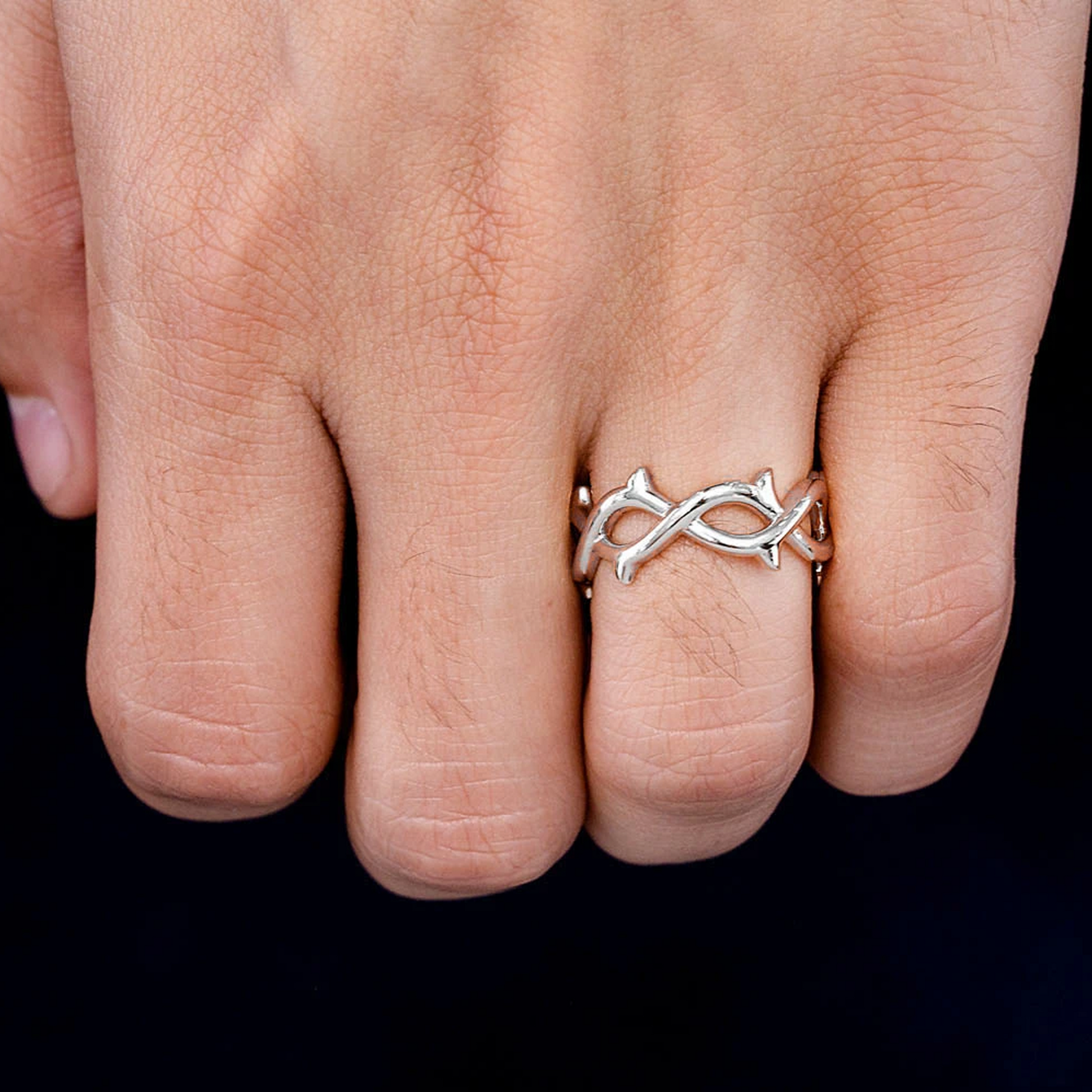 Thorn Ring in 14K white gold, alternate view