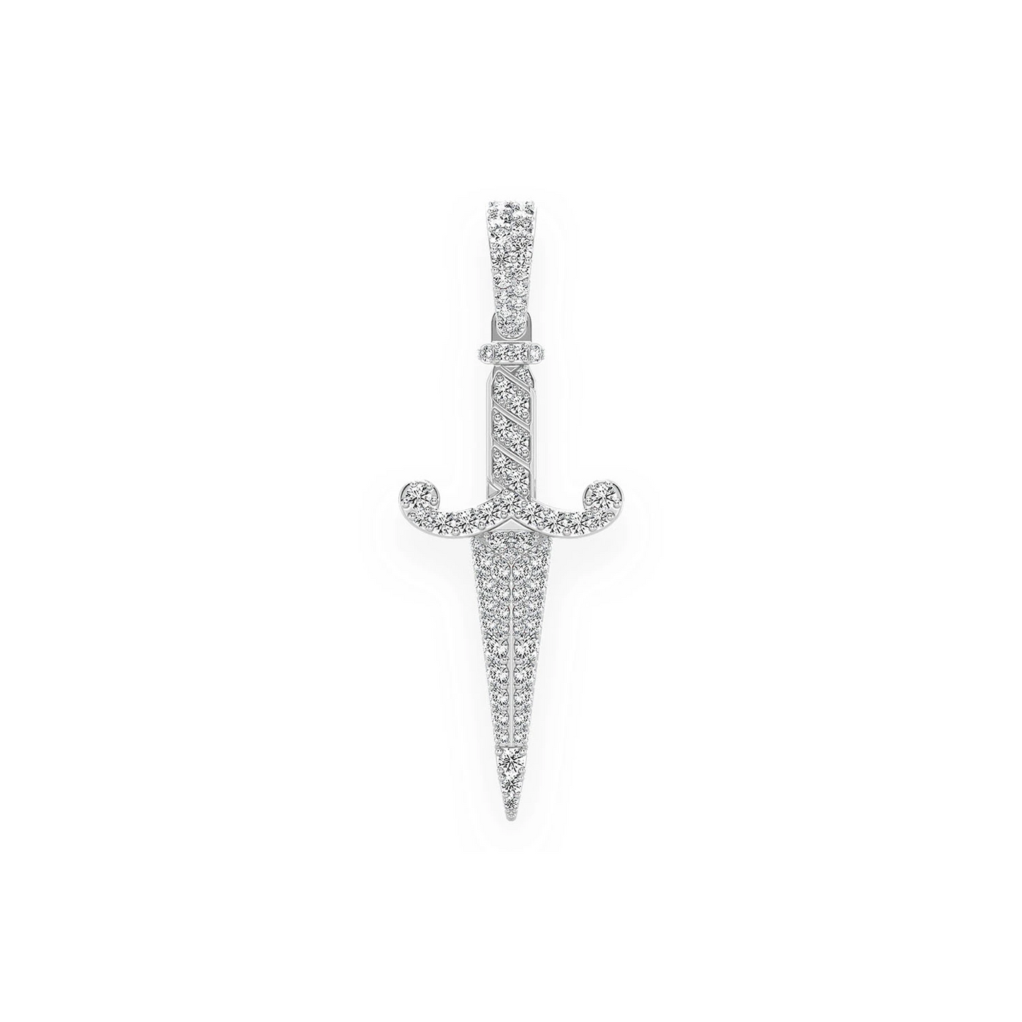 Dagger Pendant in 14K white gold, Statement | 1.50ctw, front view