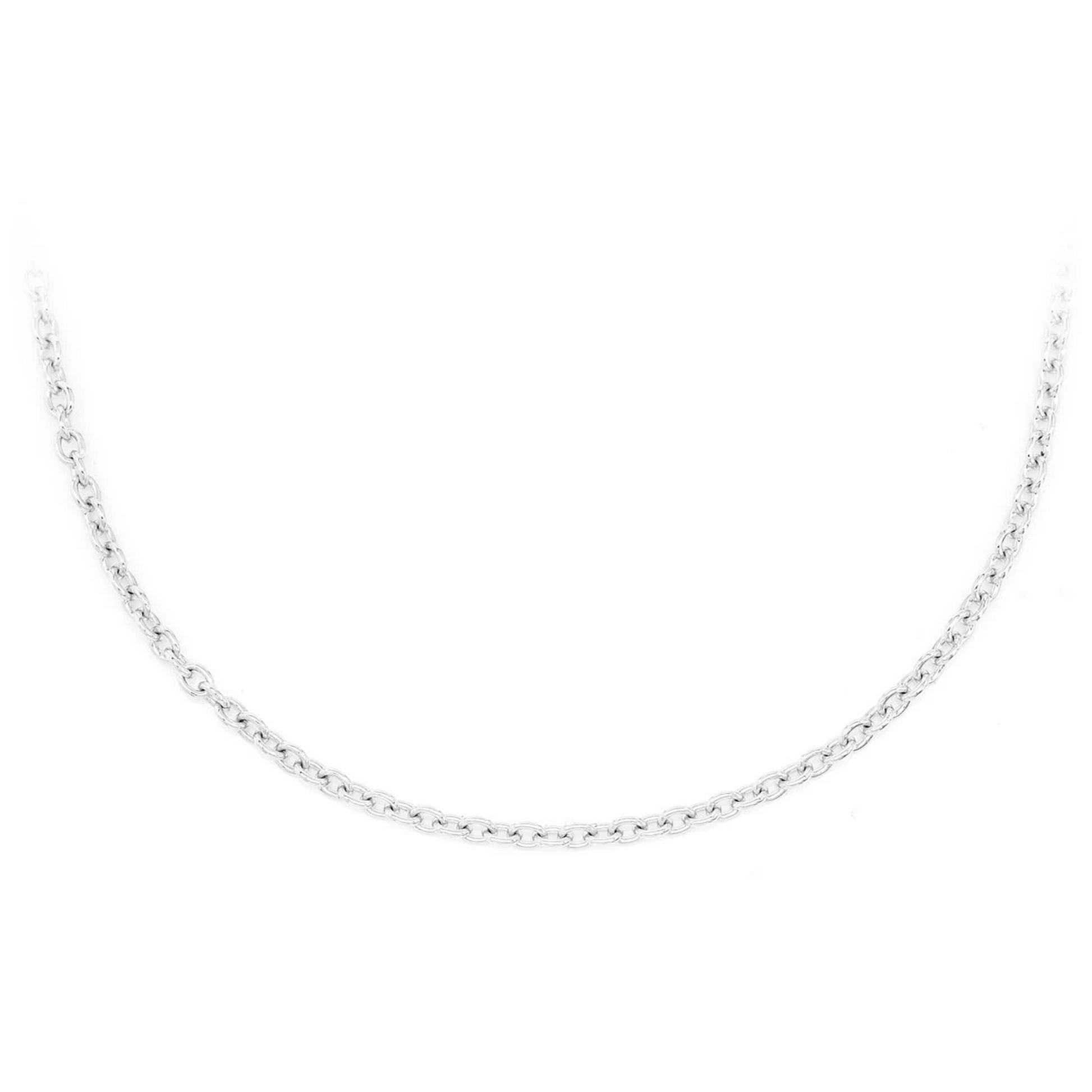 Rolo Gold Chain in 14K white gold, 2mm width, front view