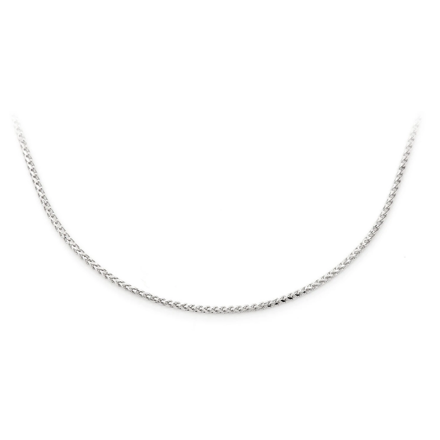 Franco Gold Chain in 14K white gold, 1mm width, front view