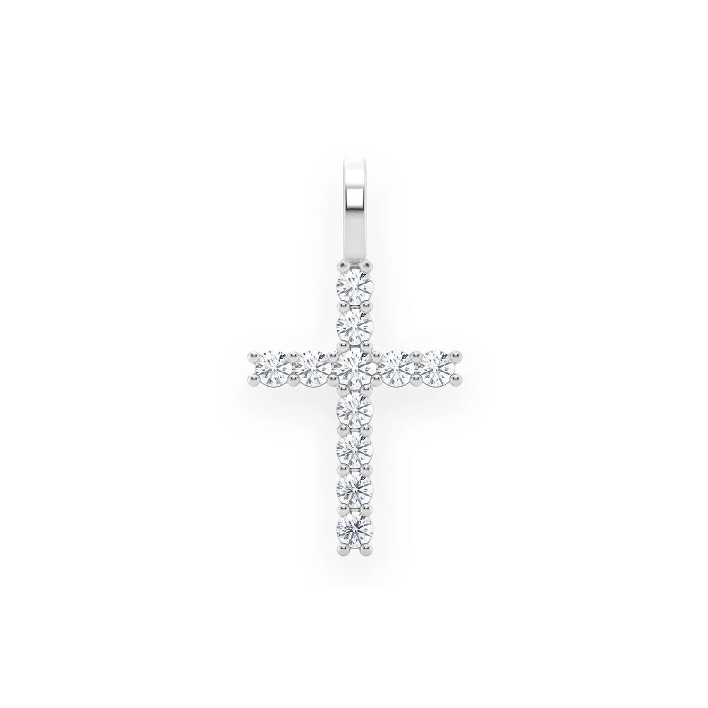 Signature Diamond Cross in 14K white gold, Small / 0.25ctw, front view