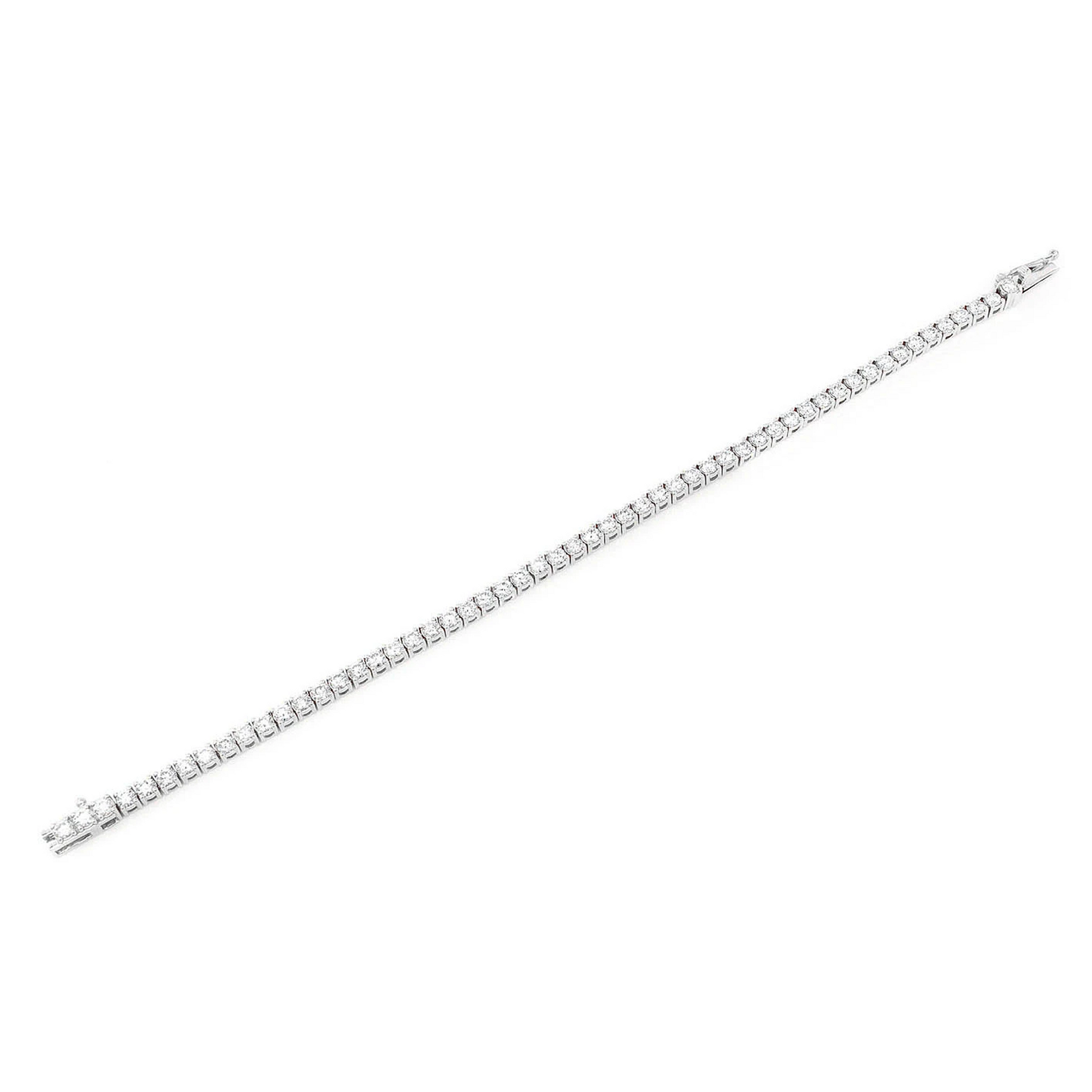 Prong Diamond Tennis Bracelet in 14K white gold, 12pt / 8.25ctw, detail view