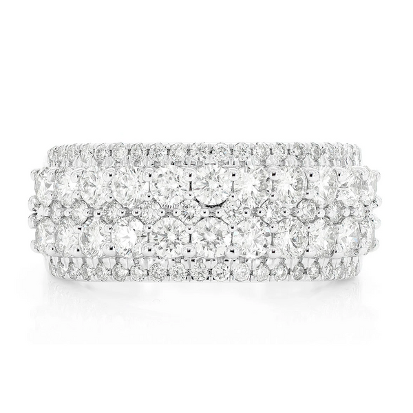 Two Layer Five Row Band Ring