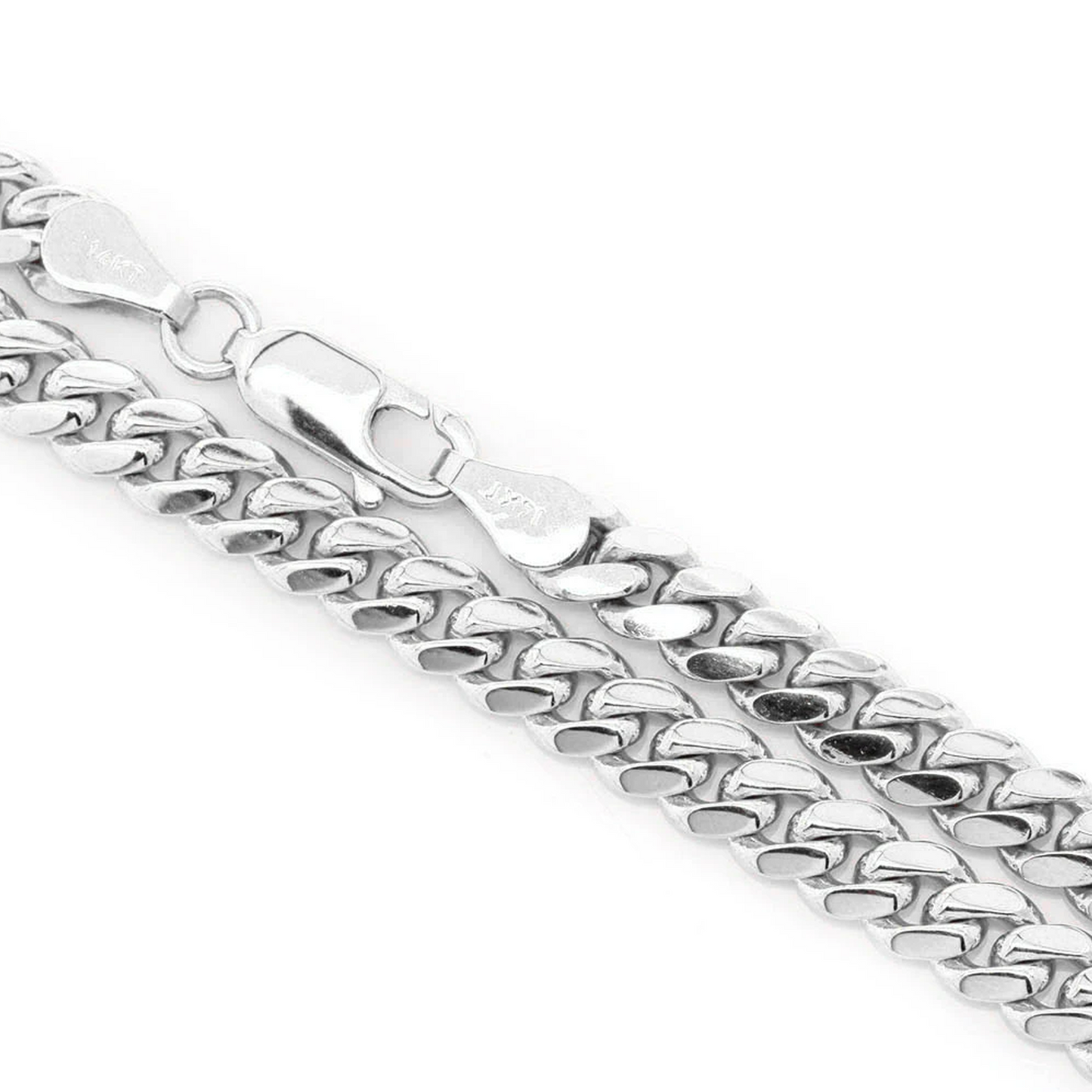 Miami Cuban Gold Chain in 14K white gold, 6mm width, alternate view