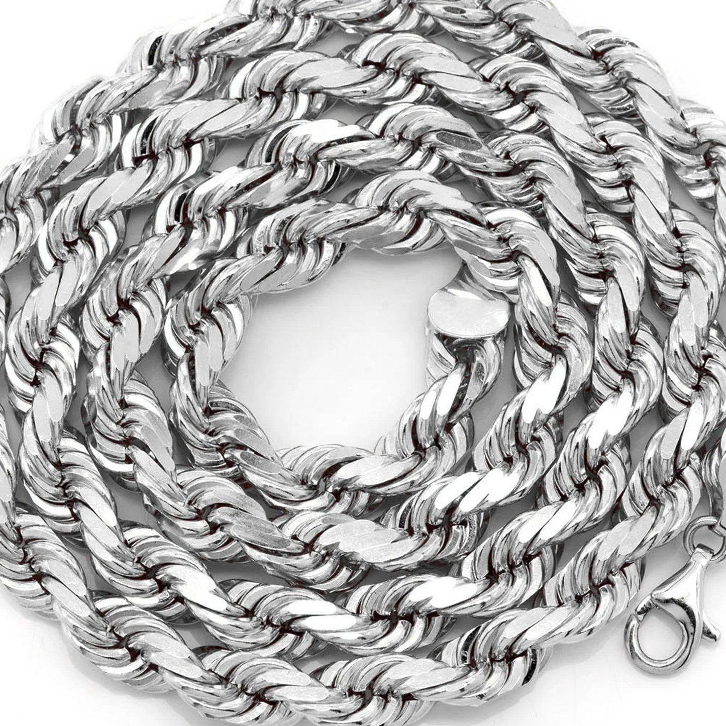 Rope Gold Chain in 14K white gold, 8mm width, alternate view