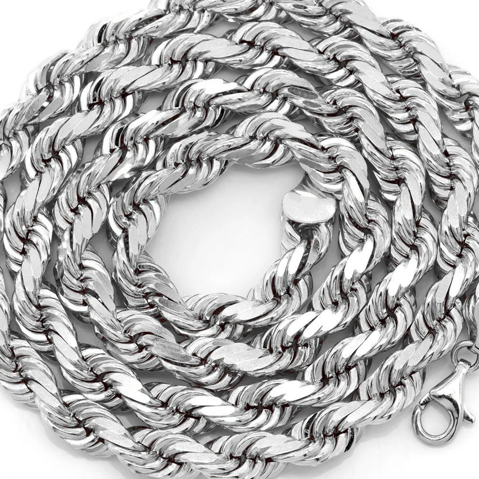 Rope Gold Chain in 14K white gold, 8mm width, alternate view