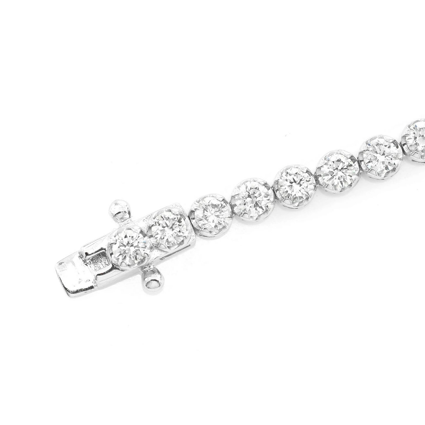 Crown Set Diamond Tennis Bracelet in 14K white gold, 10pt / 4.50ctw, detail view