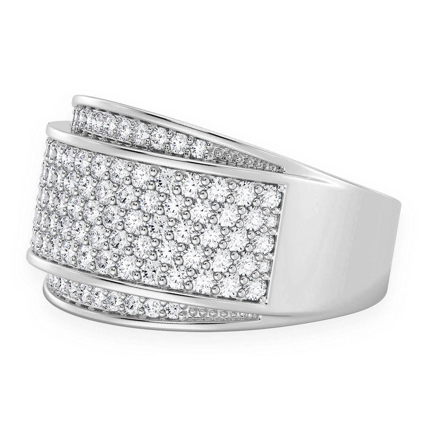 Bandana Diamond Ring in 14K white gold, detail view