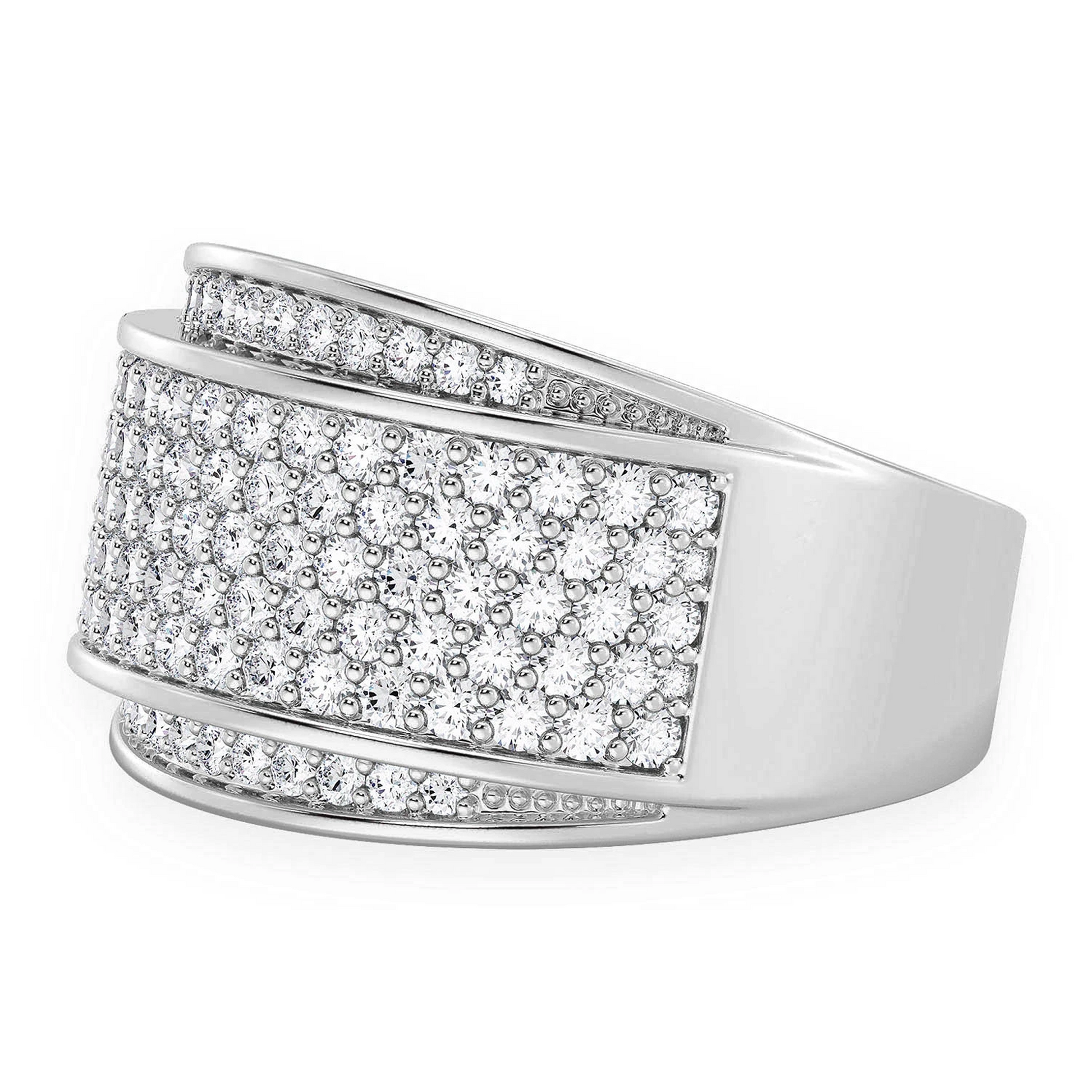 Bandana Diamond Ring in 14K white gold, detail view