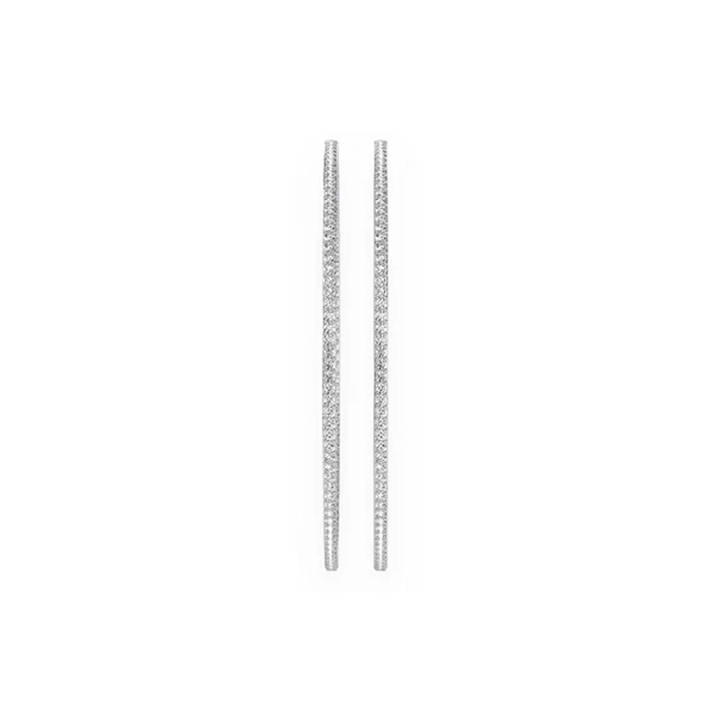 Large Inside-Out Diamond Hoop Earrings in 14K white gold, 6.25ctw, front view 2