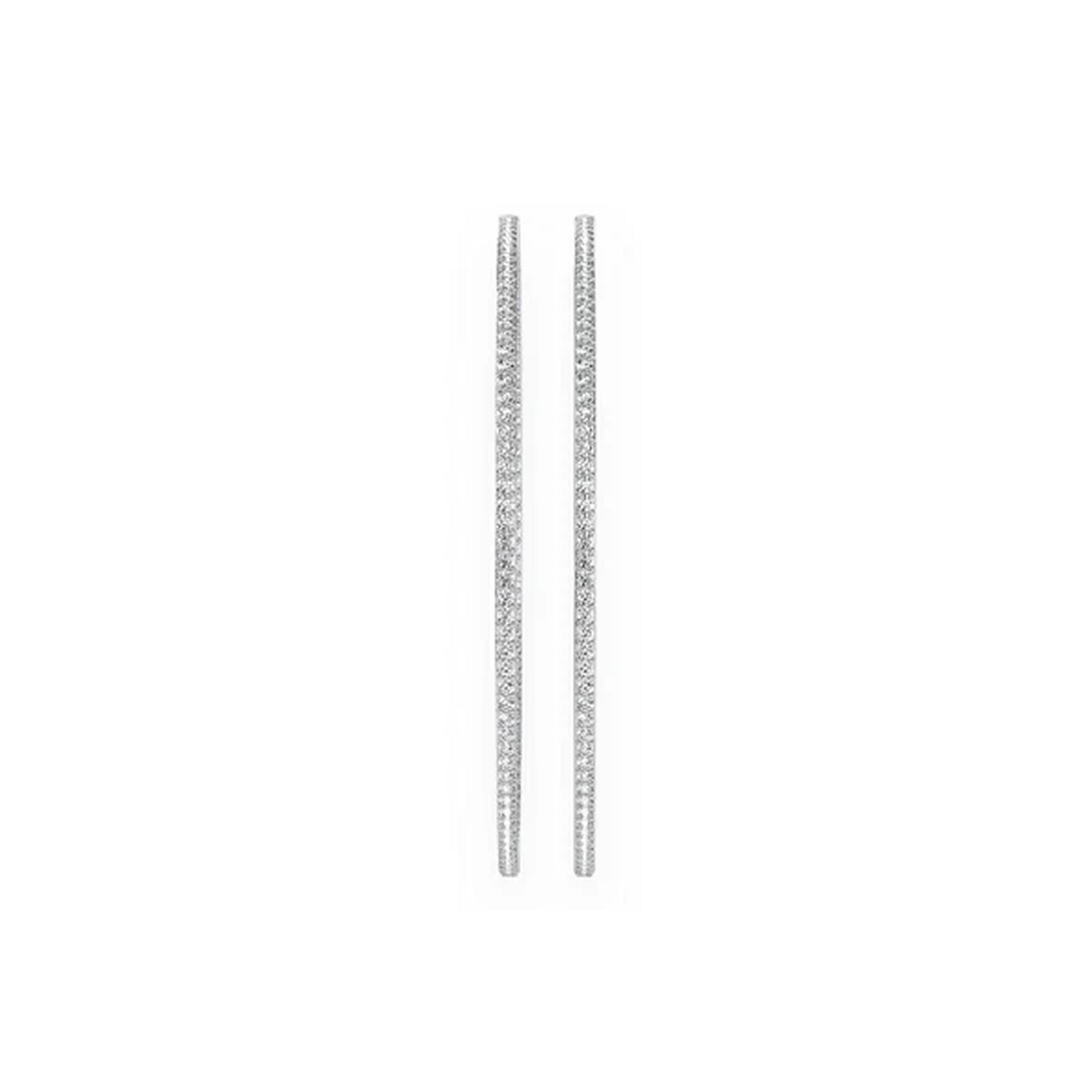 Large Inside-Out Diamond Hoop Earrings in 14K white gold, 6.25ctw, front view 2