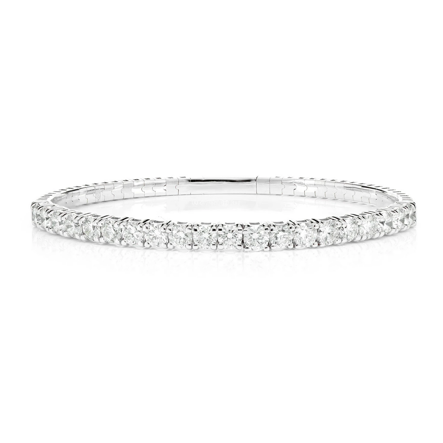 Prong Diamond Flex Bangle in 14K white gold, 22pt / 5.00ctw, front view