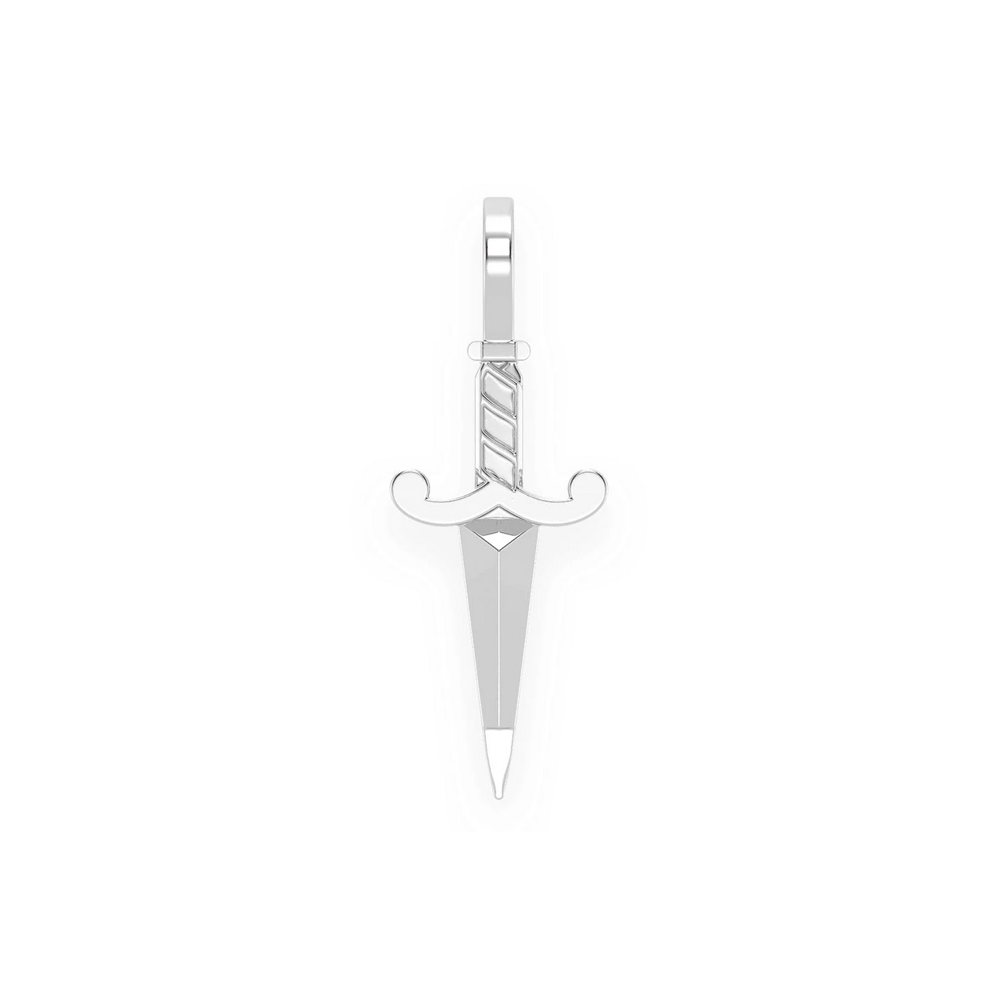 Dagger Pendant in 14K white gold, Pure | Solid Gold, front view