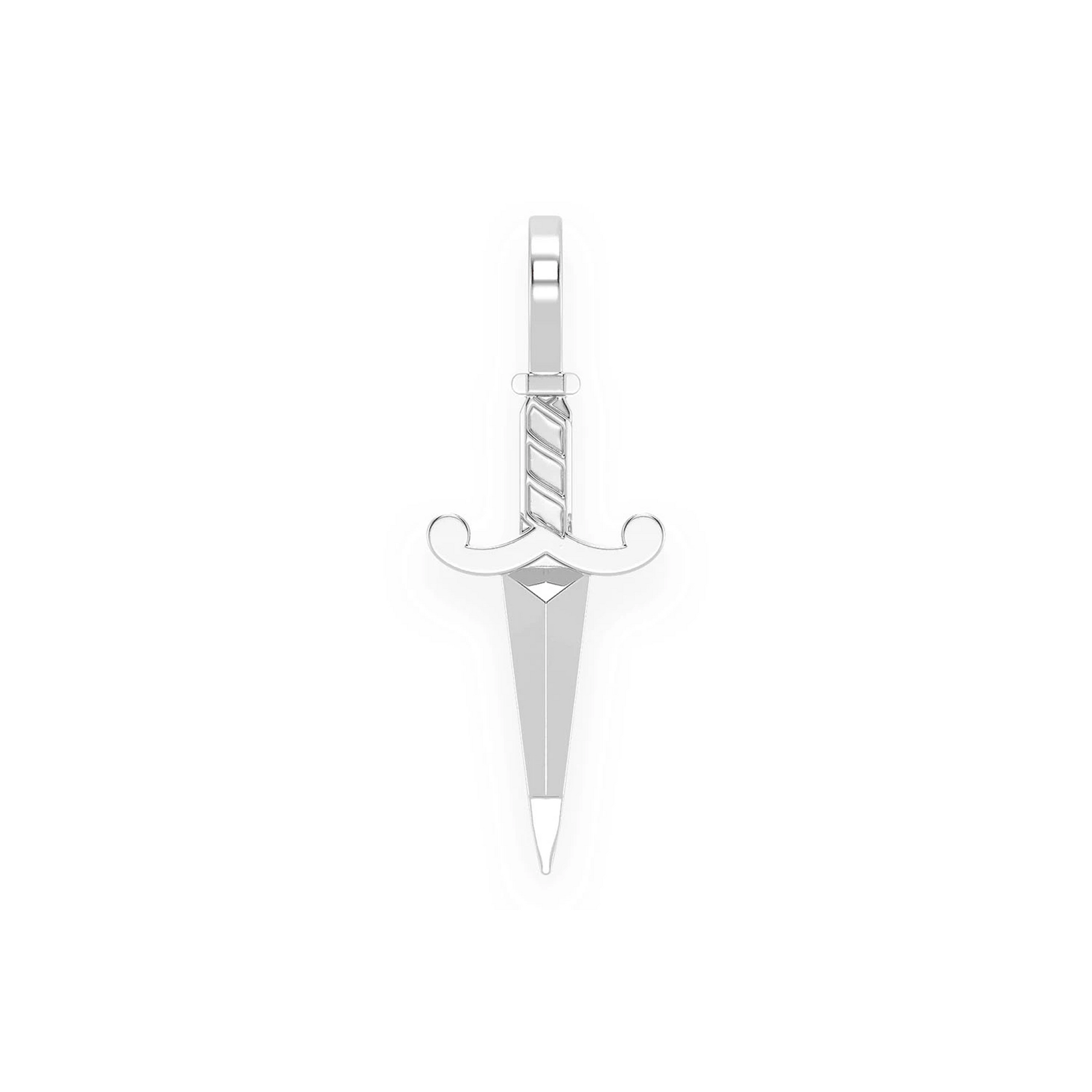 Dagger Pendant in 14K white gold, Pure | Solid Gold, front view