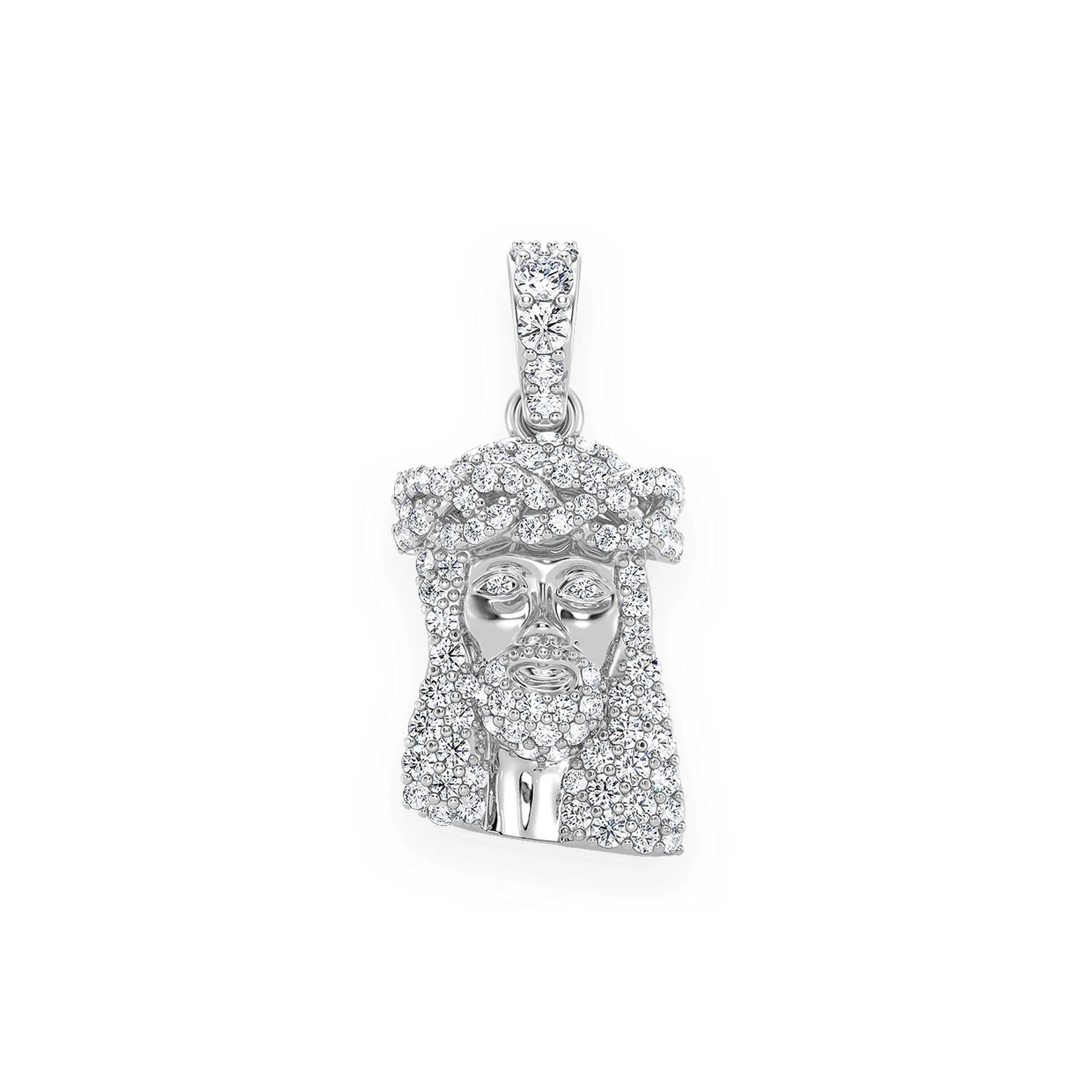 Heritage Jesus Piece in 14K white gold, Entry | 0.33ctw, front view