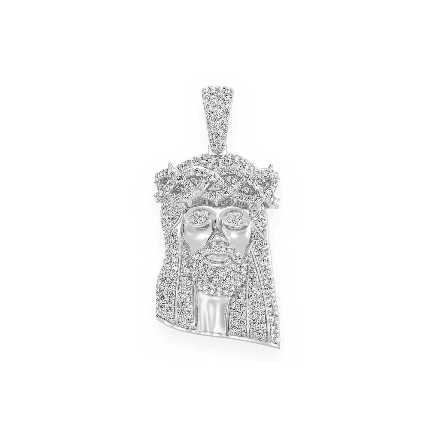Heritage Jesus Piece in 14K white gold, Signature | 1.50ctw, front view
