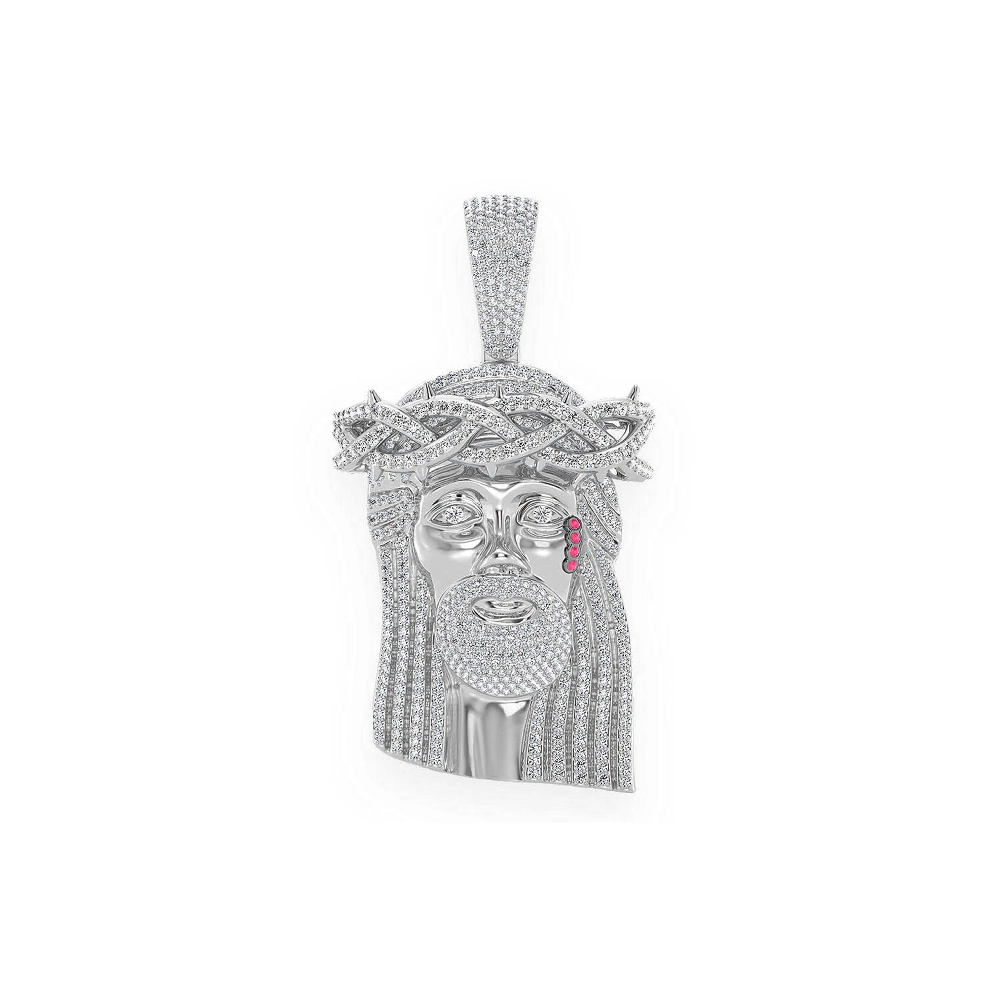 Heritage Jesus Piece in 14K white gold, Statement | 9.25ctw, front view