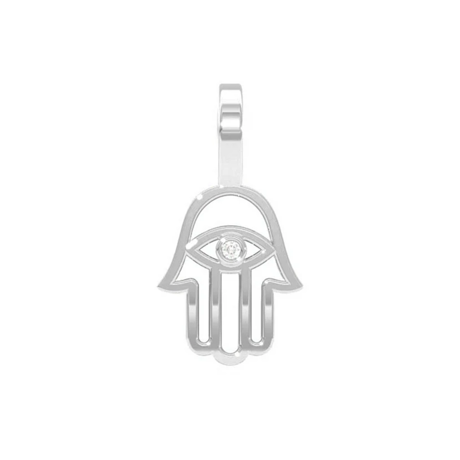 Open Hamsa Pendant in 14K white gold, front view