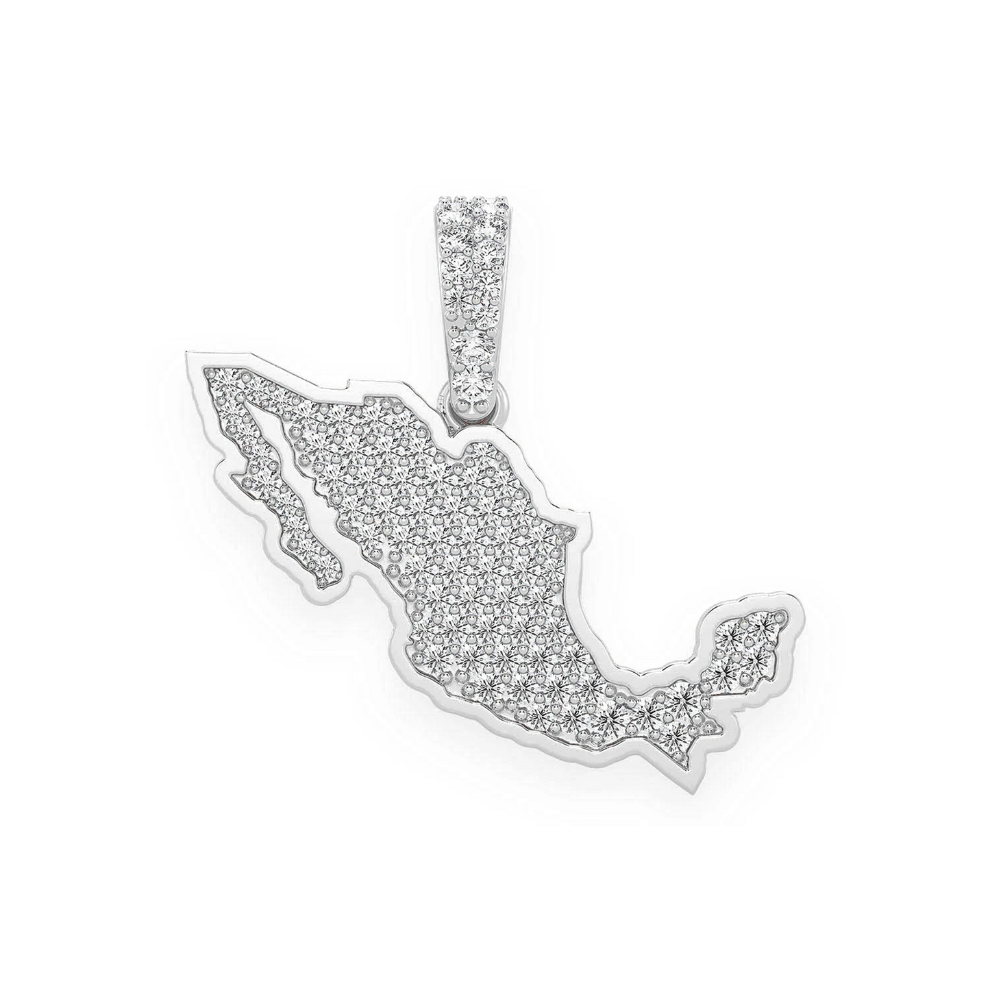 Mexico Diamond Pendant in 14K white gold, front view