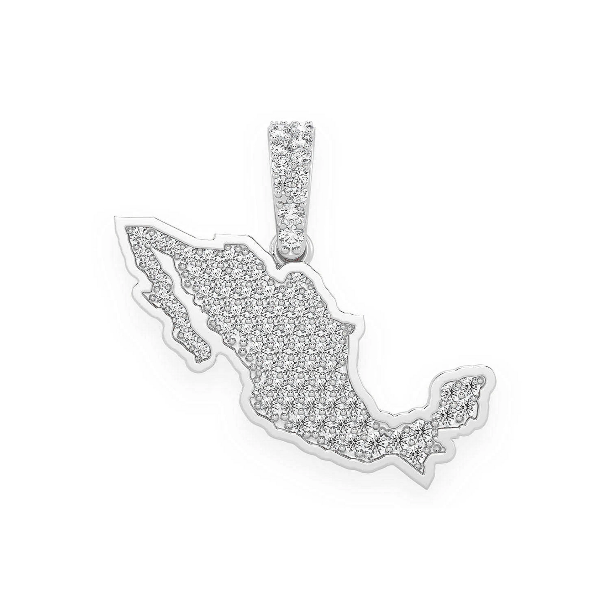 Mexico Diamond Pendant in 14K white gold, front view