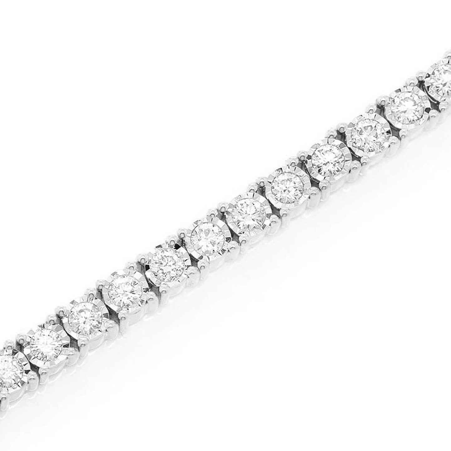 Miracle Diamond Tennis Bracelet in 14K white gold, 6pt / 2.75ctw, angled view