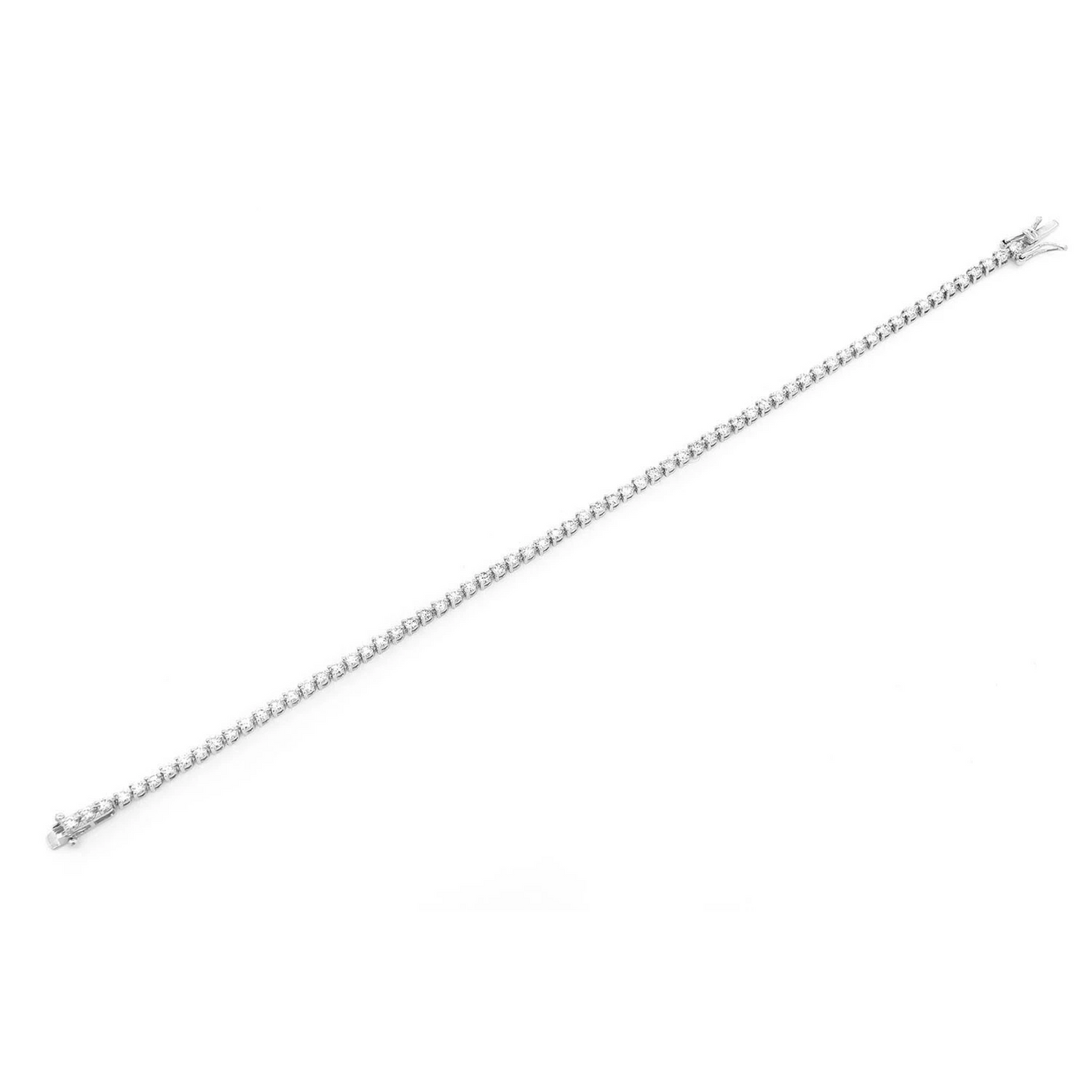 Prong Diamond Tennis Bracelet in 14K white gold, 3pt / 2.50ctw, full-length view