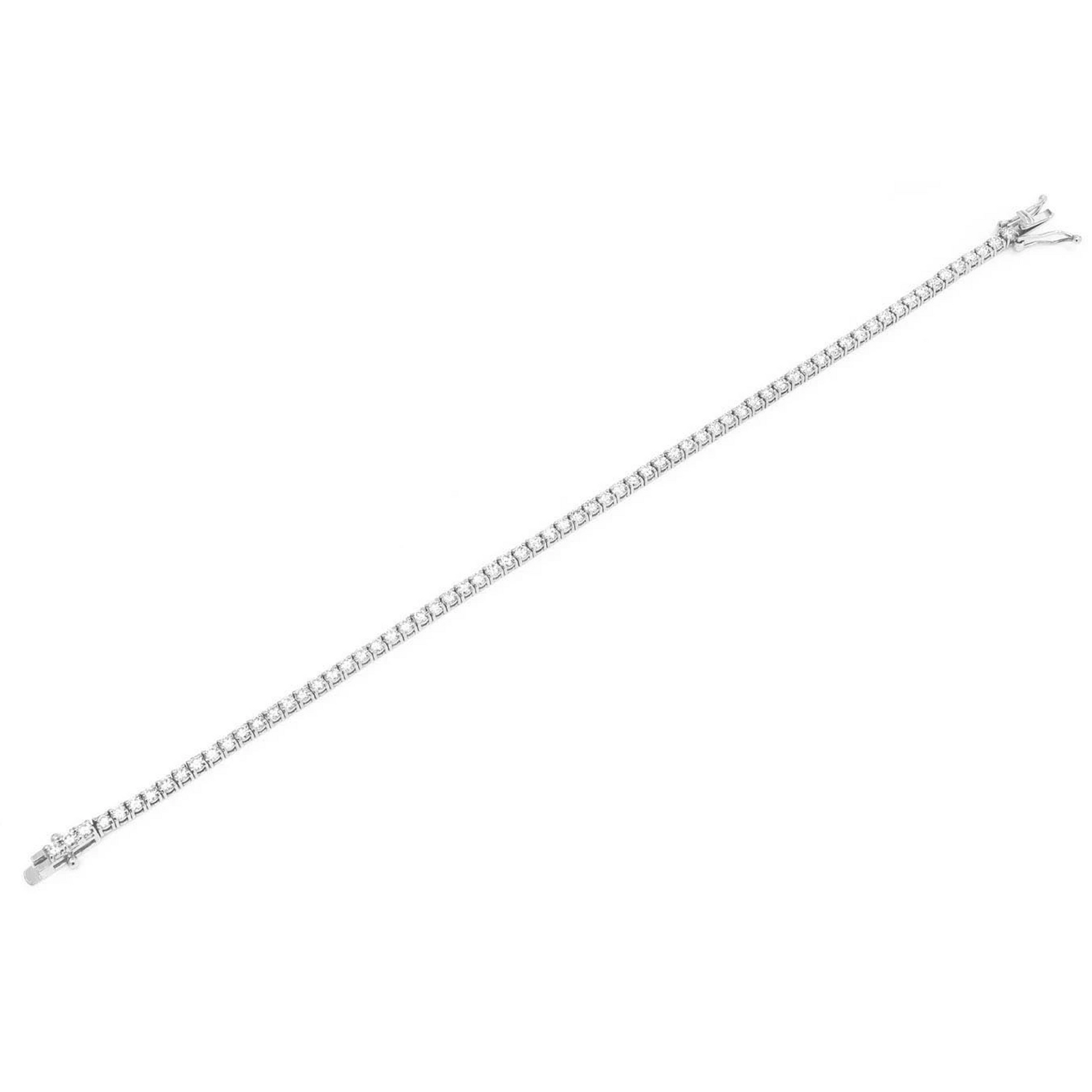 Prong Diamond Tennis Bracelet in 14K white gold, 5pt / 3.00ctw, full-length view