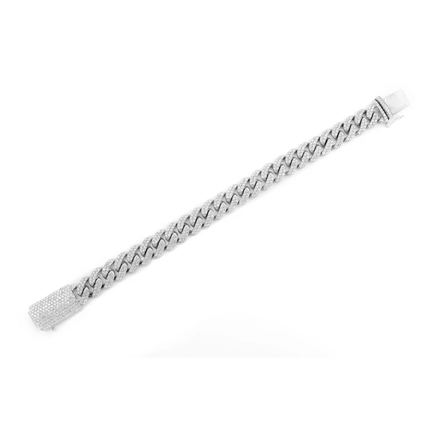 Miami Cuban Diamond Bracelet in 14K white gold, 10mm /5.00ctw width, full-length view