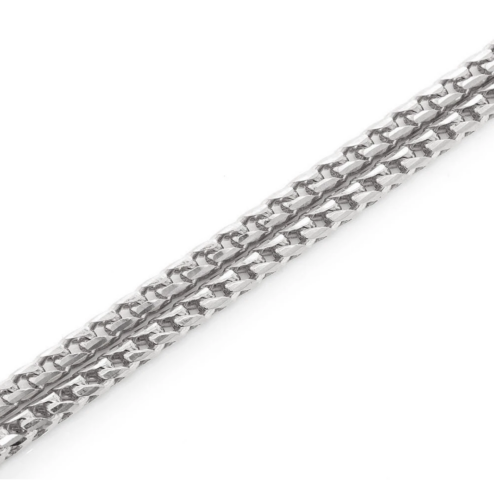 Franco Gold Chain in 14K white gold, 3.5mm width, full-length view