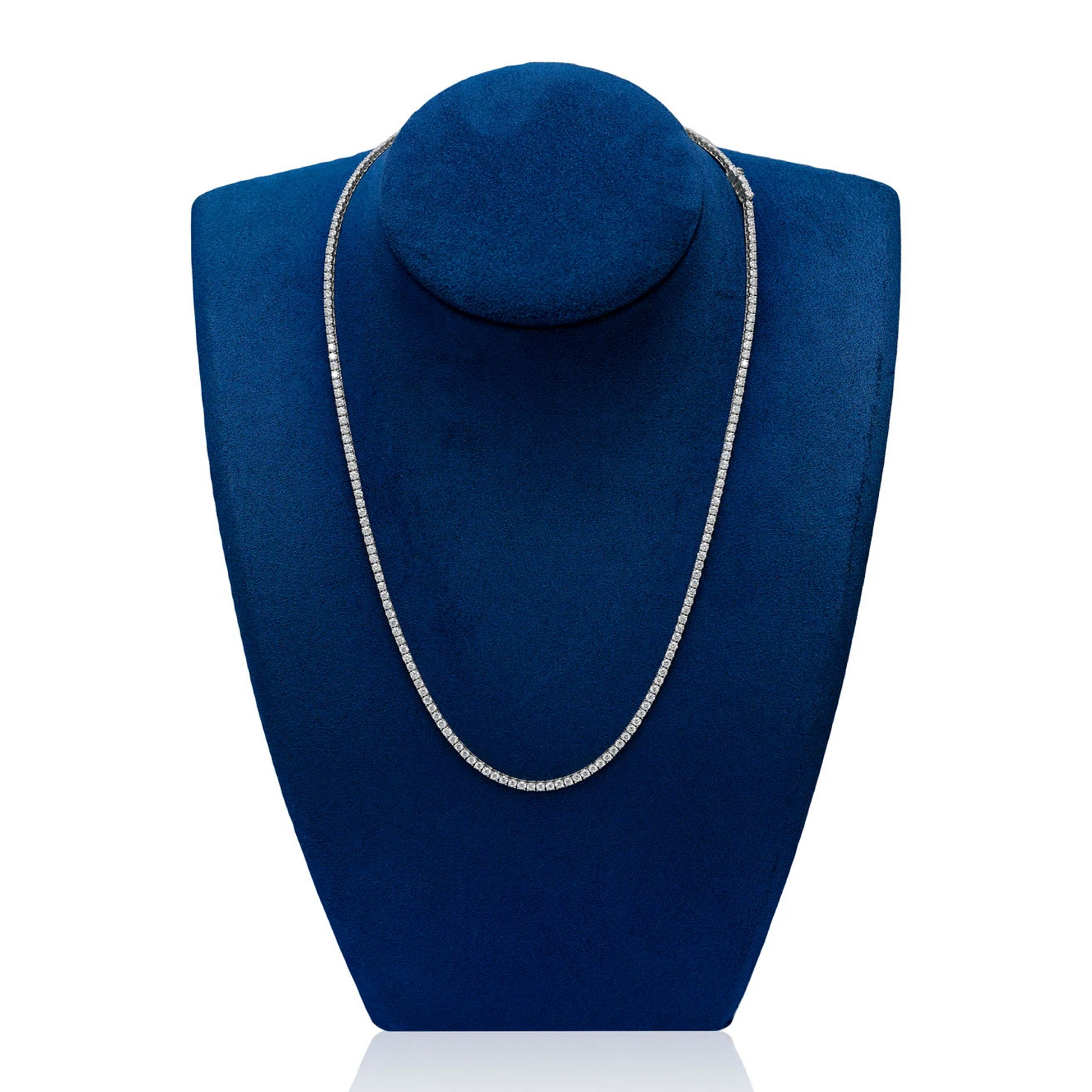 Prong Diamond Tennis Necklace in 14K white gold, 5pt / 11.00ctw, alternate view