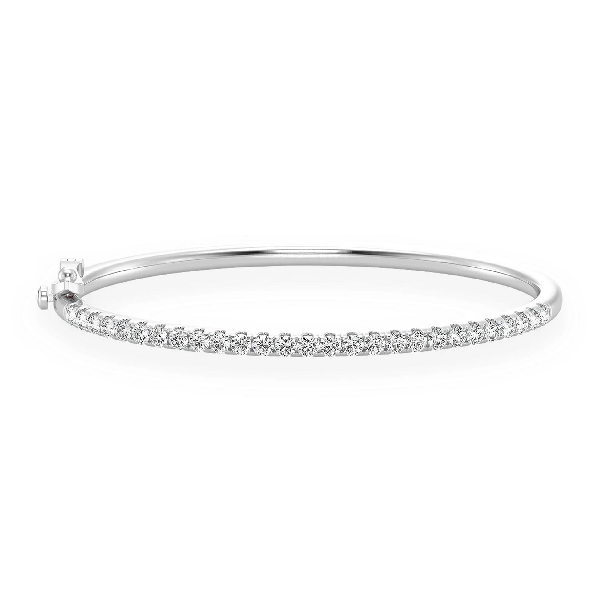 Scallop Diamond Bangle in 14K white gold, 5pt / 1.00ctw, front view