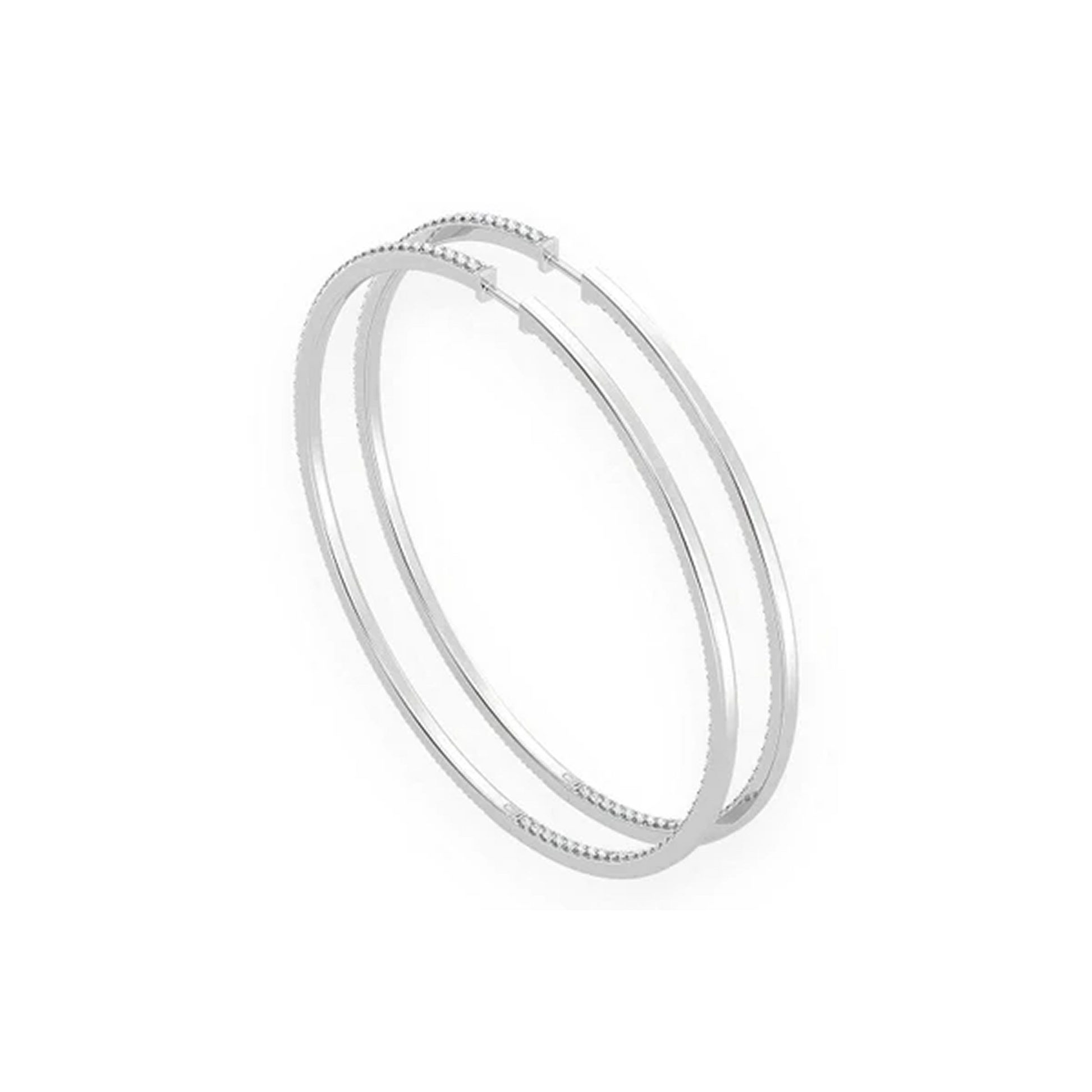 Large Inside-Out Diamond Hoop Earrings in 14K white gold, 6.25ctw, side view