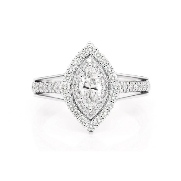 Marquise Double Halo Diamond Ring