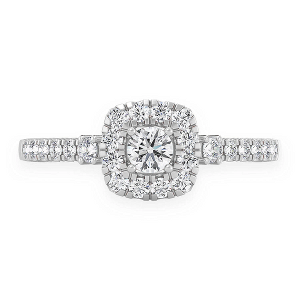 Single Band Halo Diamond Ring