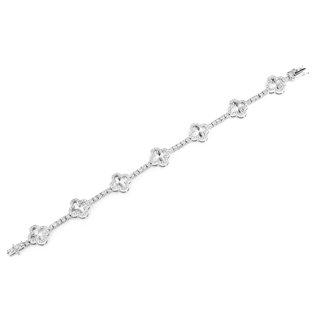 Miracle Clover Link Diamond Tennis Bracelet