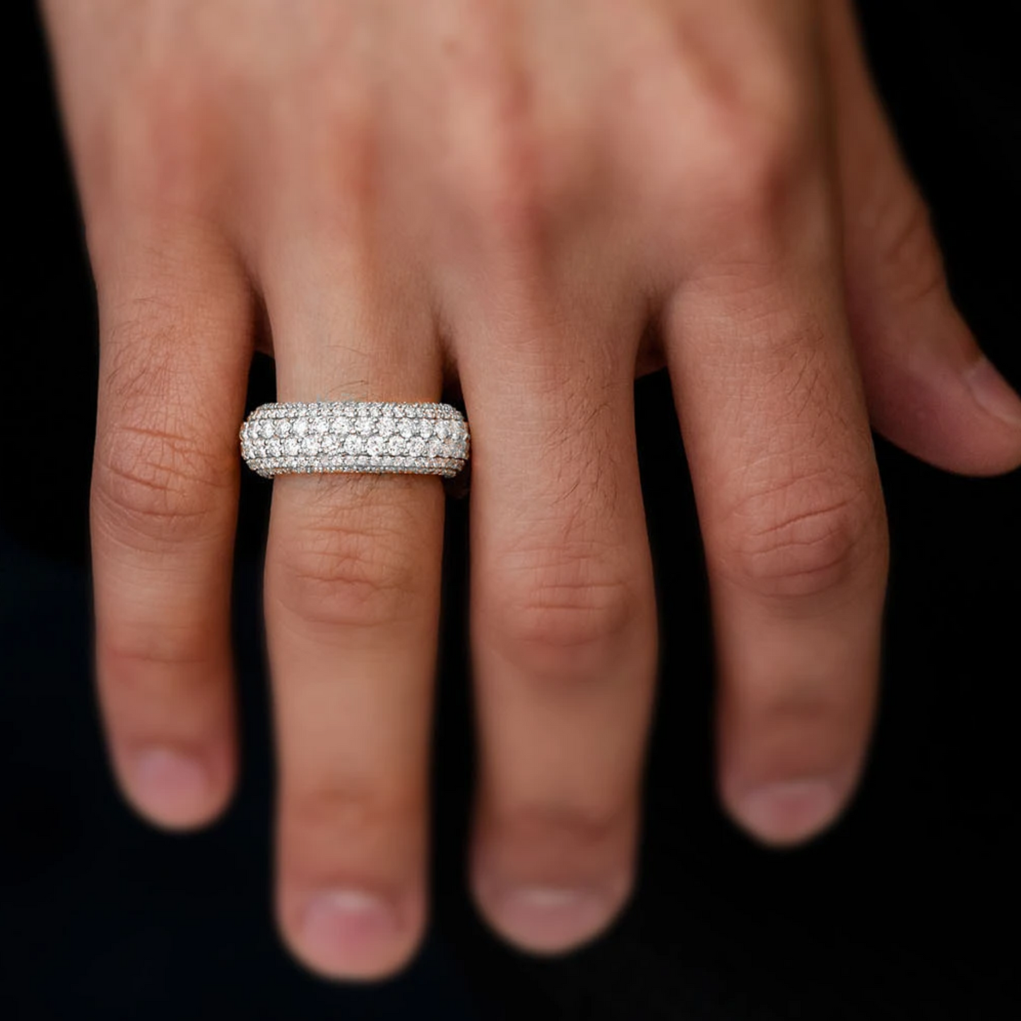 Bubbly Band Ring in 14K white gold, angled view