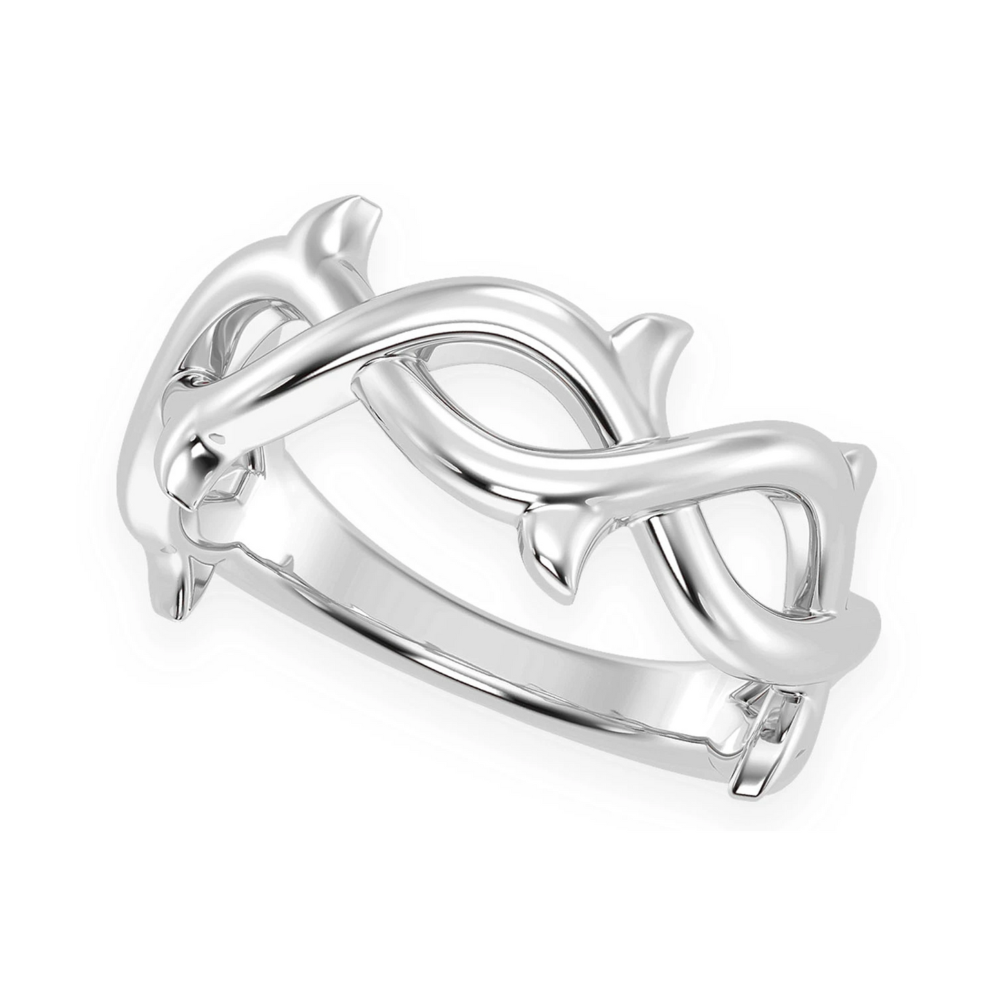Thorn Ring in 14K white gold, detail view