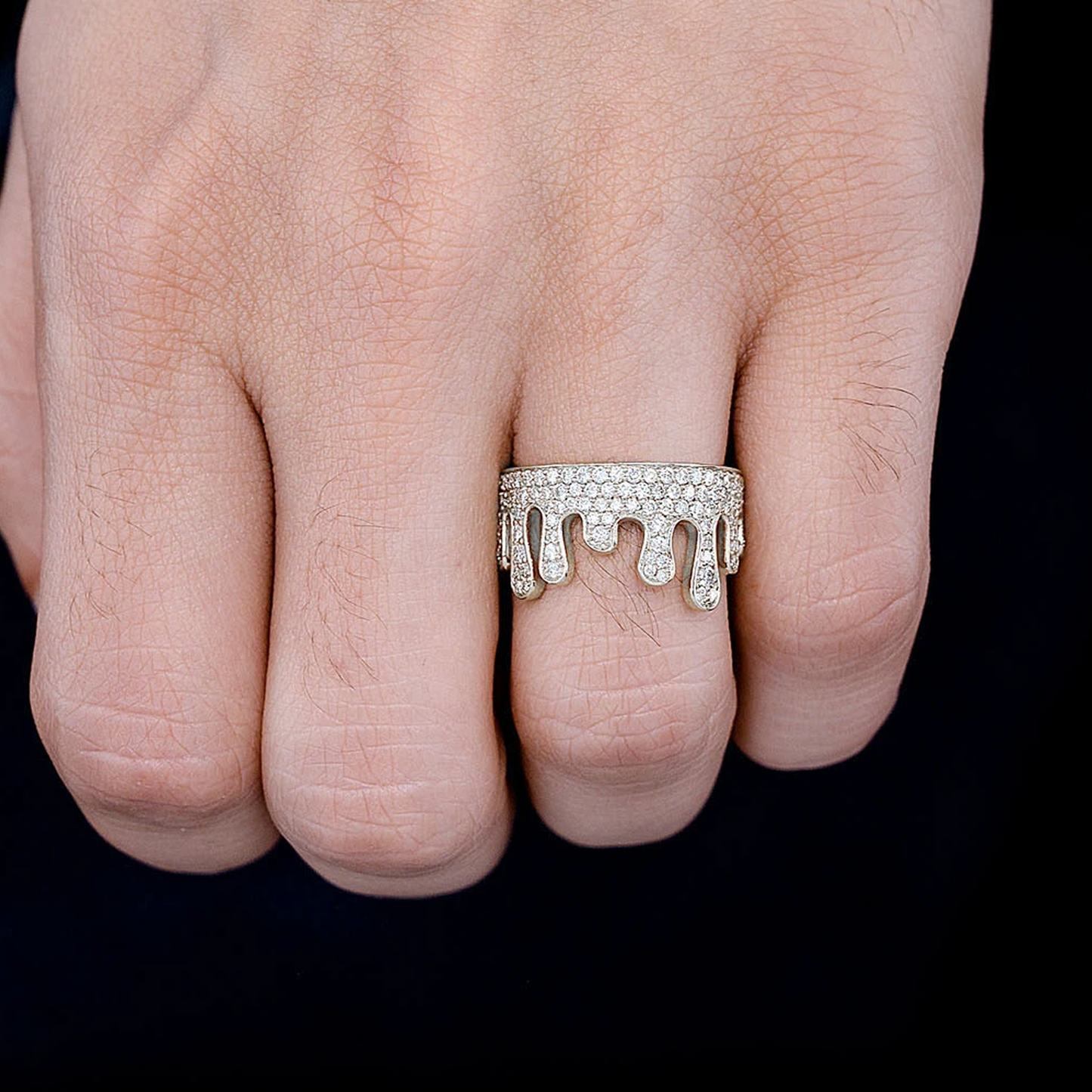 Diamond Drip Ring in 14K white gold, 1.40ctw, alternate view