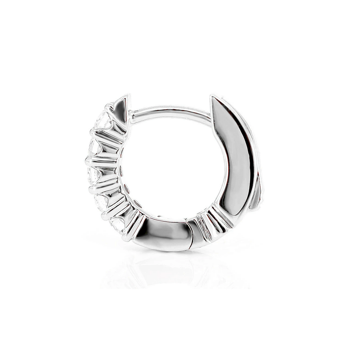 3pt Diamond Scallop Huggie Hoop Earrings