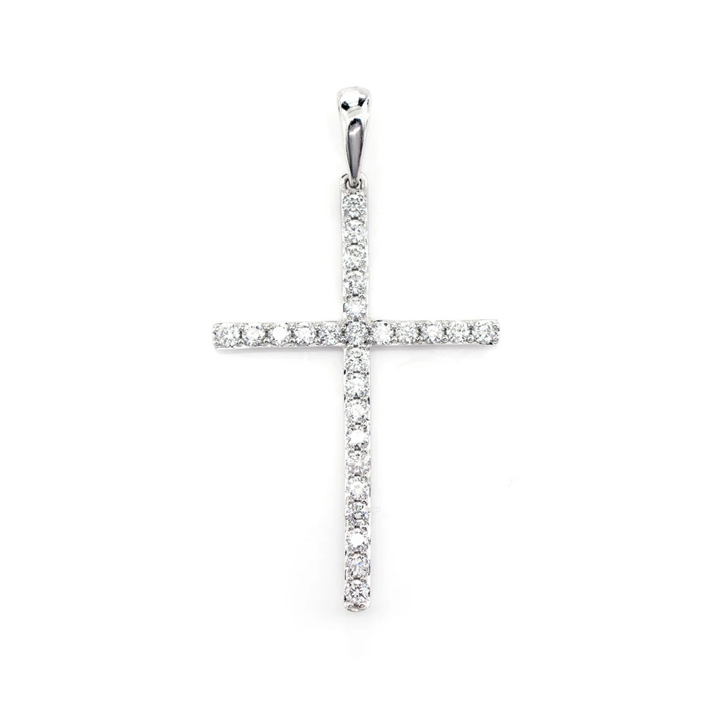 Minimalist Long Diamond Cross Pendant