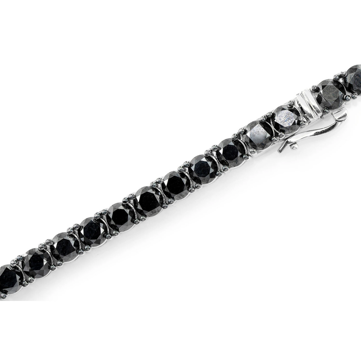 Black Diamond Prong Set Tennis Necklace