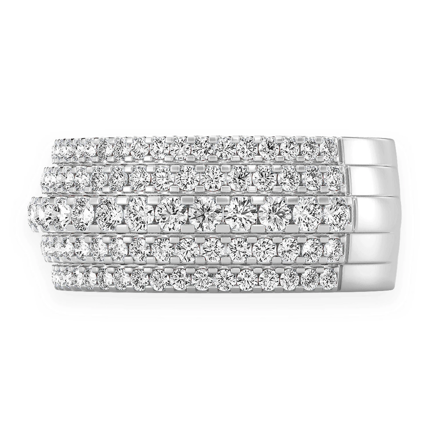 Multi Row Tier Band Ring in 14K white gold, detail view
