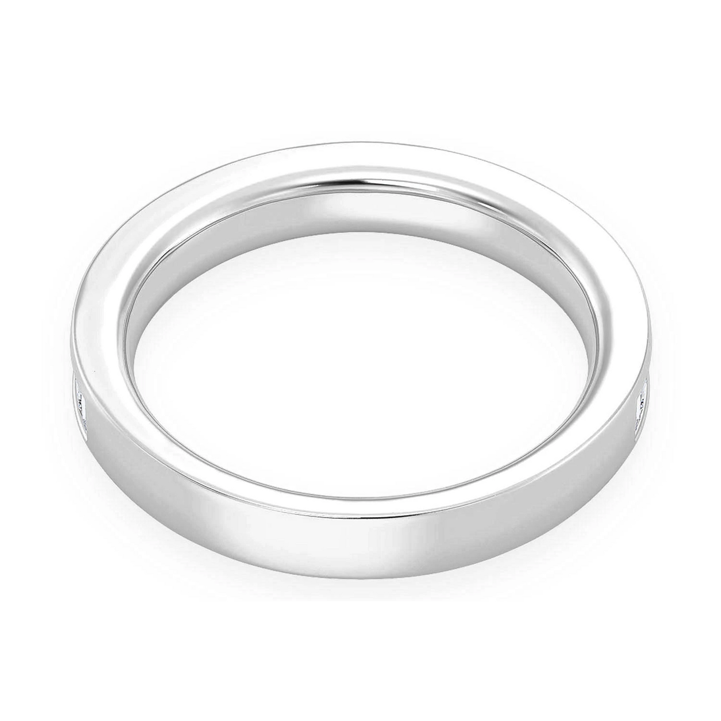 Baguette Channel Set Diamond Ring in 14K white gold, alternate view